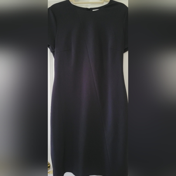 Hugo Boss Navy Blue Textured Knit Dress Size 10 - Picture 2 of 5